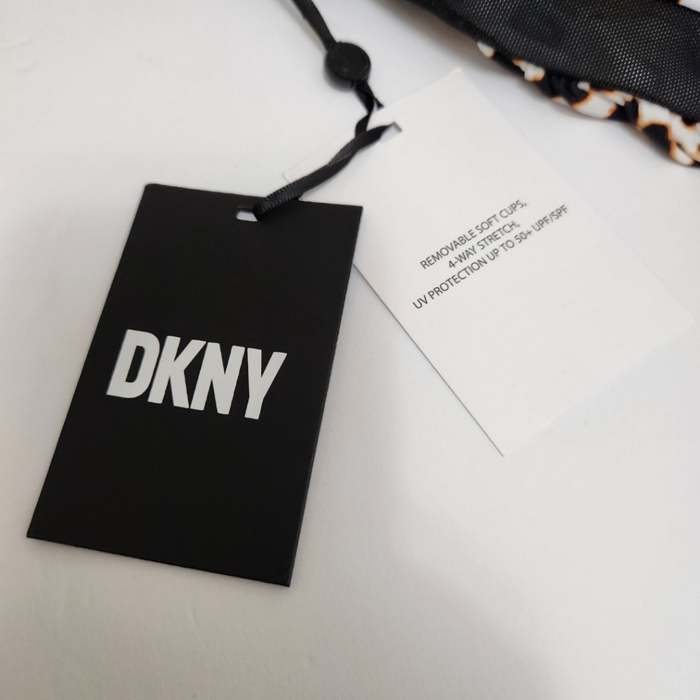 🆕️⬇️🎉2x HOST PICK🎉 DKNY Animal-Print Mesh-Stripe One-Piece Swimsuit - Picture 8 of 10